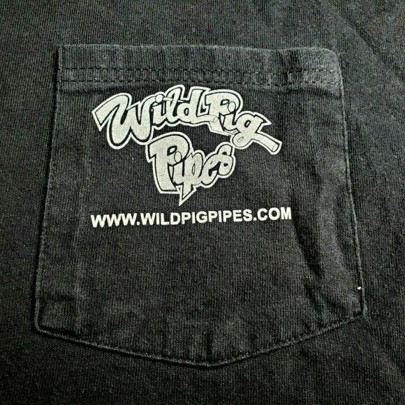 Wild Pig Pipes Graphic Tee Shirt Black Size LGG 42-44 (Harley Davidson Exhaust) - Picture 4 of 8